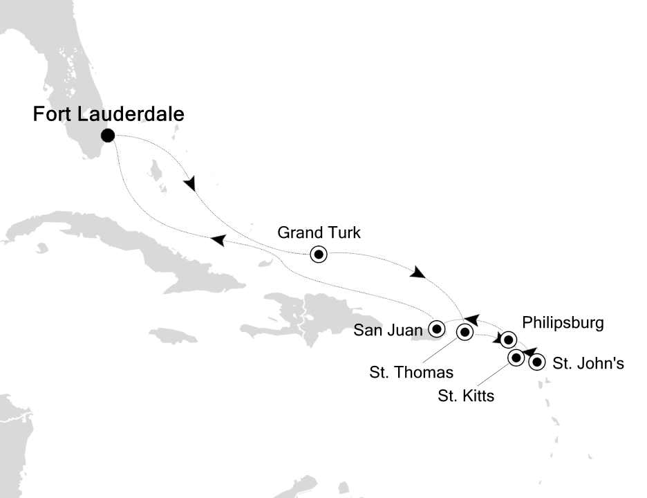 Caribbean & Central America Cruise Itinerary Map